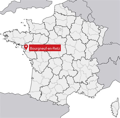 Carte de la localisation de Bourgneuf-en-Retz en Loire-Atlantique