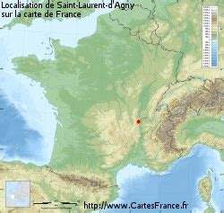 Plan de Saint-Laurent-d'Agny avec localisation du Rhône-Alpes