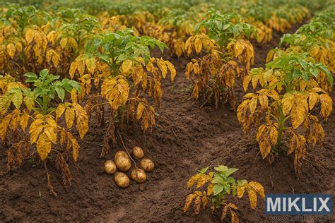 Champ de pommes de terre prêt pour la récolte