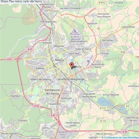 Carte de Nancy et ses environs, mettant en évidence les zones apicoles