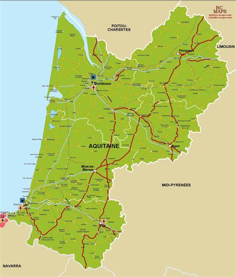 Carte de l'Aquitaine avec les différents sites du CVRA