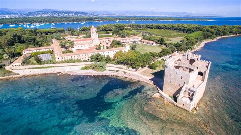 Potager circulaire de l'Abbaye de Lérins vu du ciel