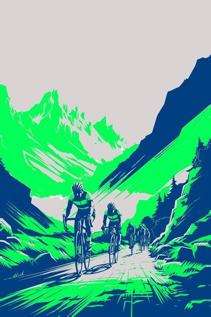 Image d'un groupe de cyclistes s'entraînant ensemble sur une route de montagne