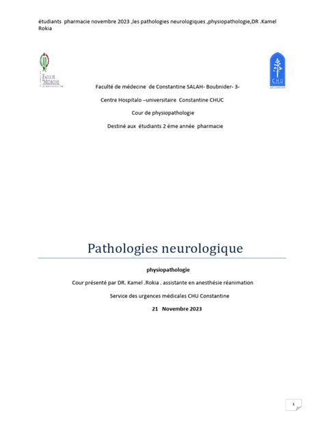 Médecins spécialistes des pathologies neurologiques