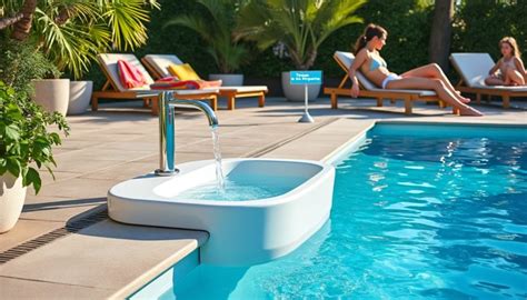 Pédiluve à l'entrée d'une piscine