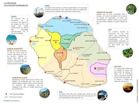 Carte de la Réunion avec les principales zones de culture de vanille