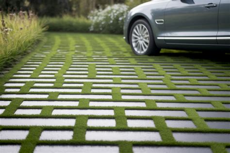 dalles à engazonner sur une allée de jardin