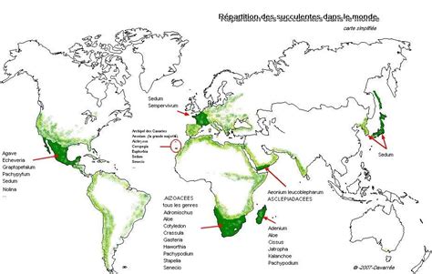 Carte de la répartition naturelle du laurier-rose