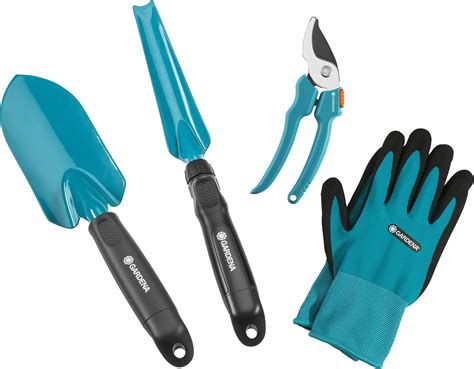 illustration d'outils de jardinage Gardena avec des pièces détachées