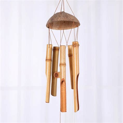 Carillon à vent en bambou avec motif gecko