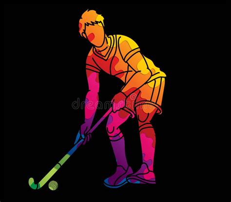 Joueur de hockey sur gazon avec protège-tibias et chaussettes