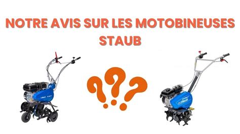 Infographie comparant les différents modèles de motobineuses Staub