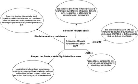 schéma sur les interdépendances des principes éthiques en psychologie