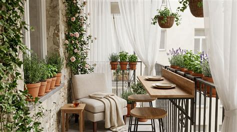 Un petit balcon optimisé avec des paniers suspendus et des jardinières