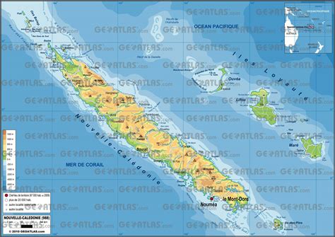 Carte de la Nouvelle-Calédonie montrant la région de Gomen