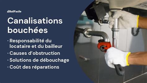 Diagramme illustrant les différentes causes et solutions d'une canalisation bouchée