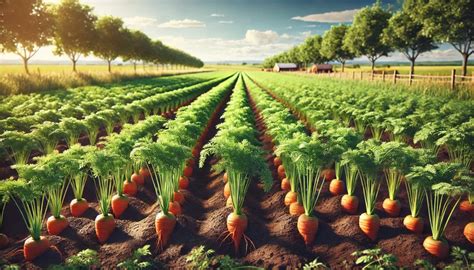 Bineuse travaillant dans un champ de carottes