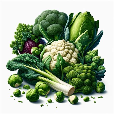 Infographie présentant différents légumes de la famille des Brassicacées