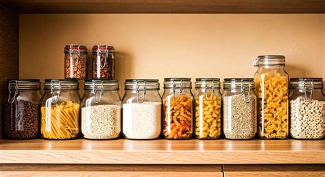 Illustration d'une cuisine chaleureuse avec des bocaux de soupes alignés sur une étagère
