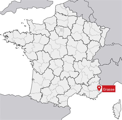 Carte de la région de Grasse, France