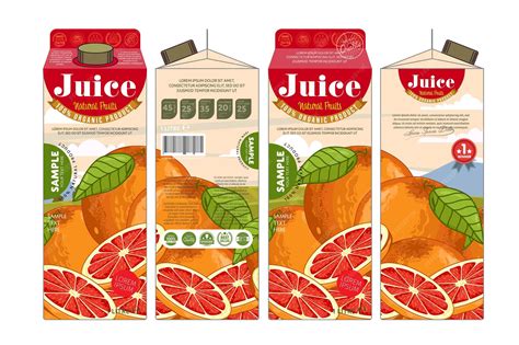 Différents types d'emballages pour jus de fruits