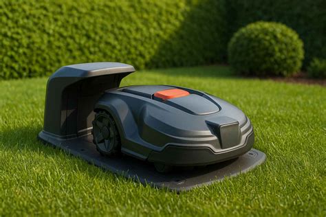 Schéma de la station de recharge d'un robot tondeuse