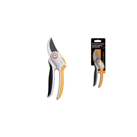Poignée ergonomique d'un sécateur Fiskars en gros plan
