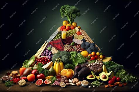 Représentation visuelle d'une pyramide alimentaire équilibrée