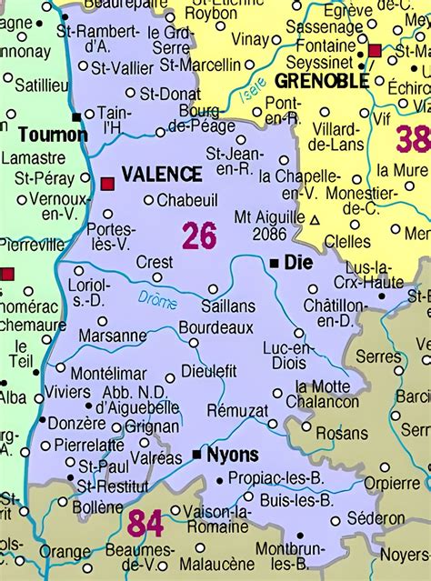 Carte de la commune d'Eurre dans le département de la Drôme