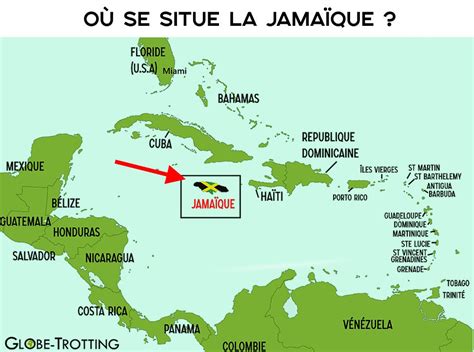 Carte historique de la Jamaïque et des premières plantations de canne à sucre