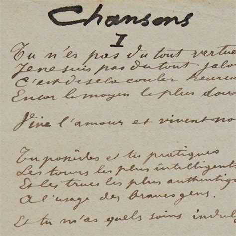 Manuscrit du poème 