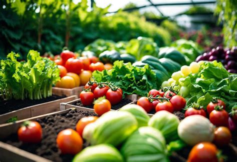 Potager avec légumes et fruits