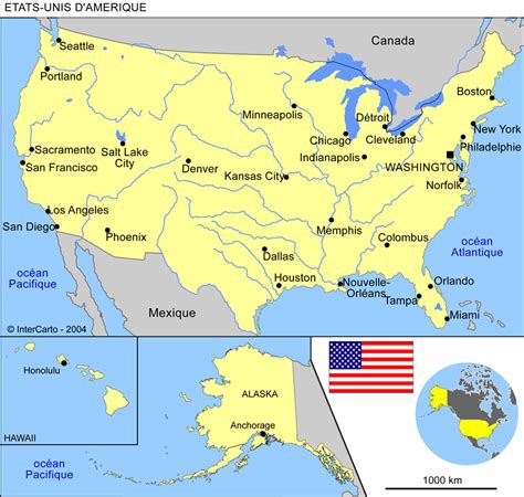 Carte illustrant la proximité entre Alexandria et Washington DC le long du Potomac