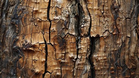 Gros plan sur l'écorce d'un arbre avec fissures