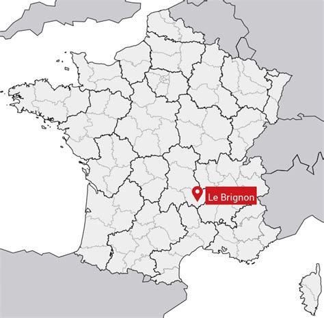 Carte de localisation du Brignon et emplacement des zones de randonnée