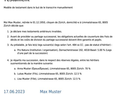 Diagramme illustrant les conditions de validité d'un testament