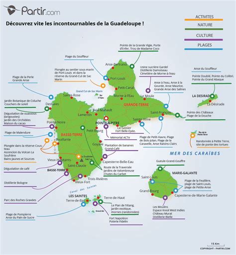 Carte de répartition des populations d'Opuntia sur le littoral guadeloupéen