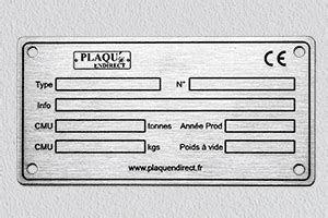Plaque signalétique d'une machine ancienne