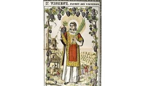 Représentation de Saint Vincent avec une vigne