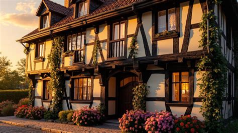 Maisons à colombages fleuries dans les rues d'Obernai