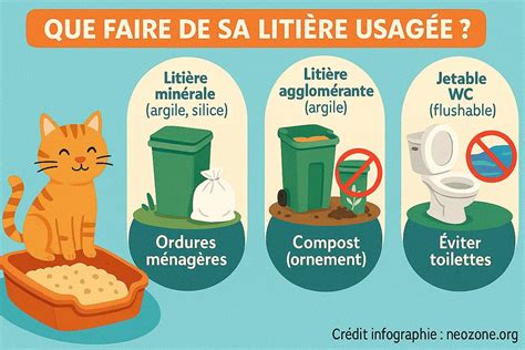 Déchets de litière de chat dans un sac fermé