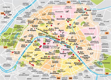 Carte ancienne de Paris avec les quartiers mentionnés dans les registres