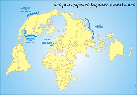 Carte des principales mégalopoles mondiales et des façades maritimes