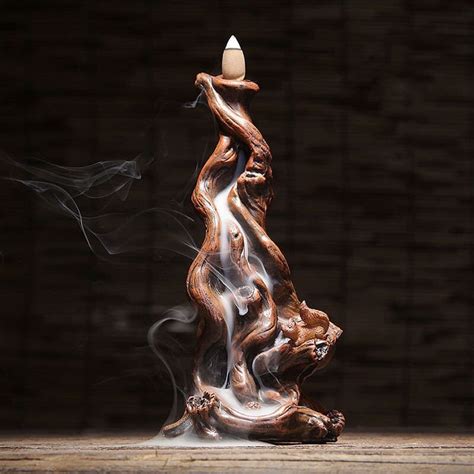 Schéma explicatif montrant le flux de fumée à l'intérieur d'un brûleur d'encens en céramique