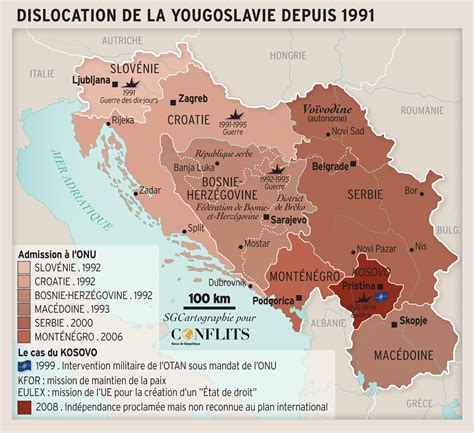 Carte géographique de la Yougoslavie en 1941 illustrant les zones de conflit et les divisions ethniques