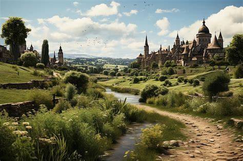 Vue panoramique d'un environnement médiéval sauvage dans Life is Feudal