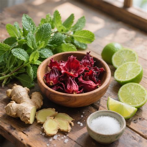 Préparation d'une infusion traditionnelle de fleurs d'hibiscus