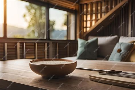 Un bol de marc de café posé sur une table pour absorber les odeurs ambiantes