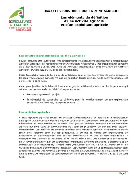 Infographie sur les types de constructions autorisées en zone agricole
