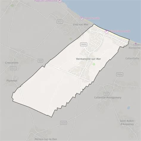 Carte géographique localisant Hermanville-sur-Mer et le bassin économique de Caen-Cabourg